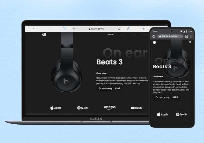 Beats 3 Headphone Product Page